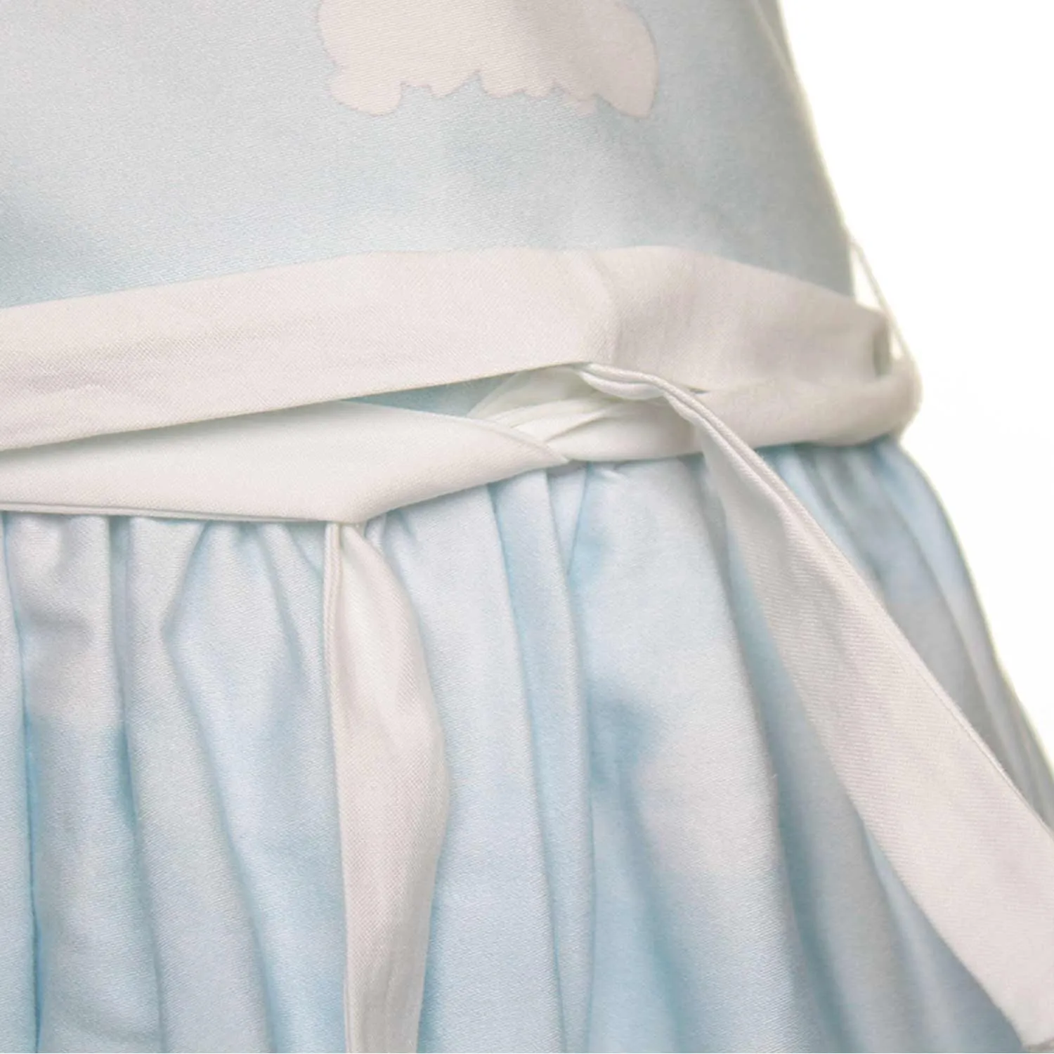 Abito Bambina Bianco E Celeste