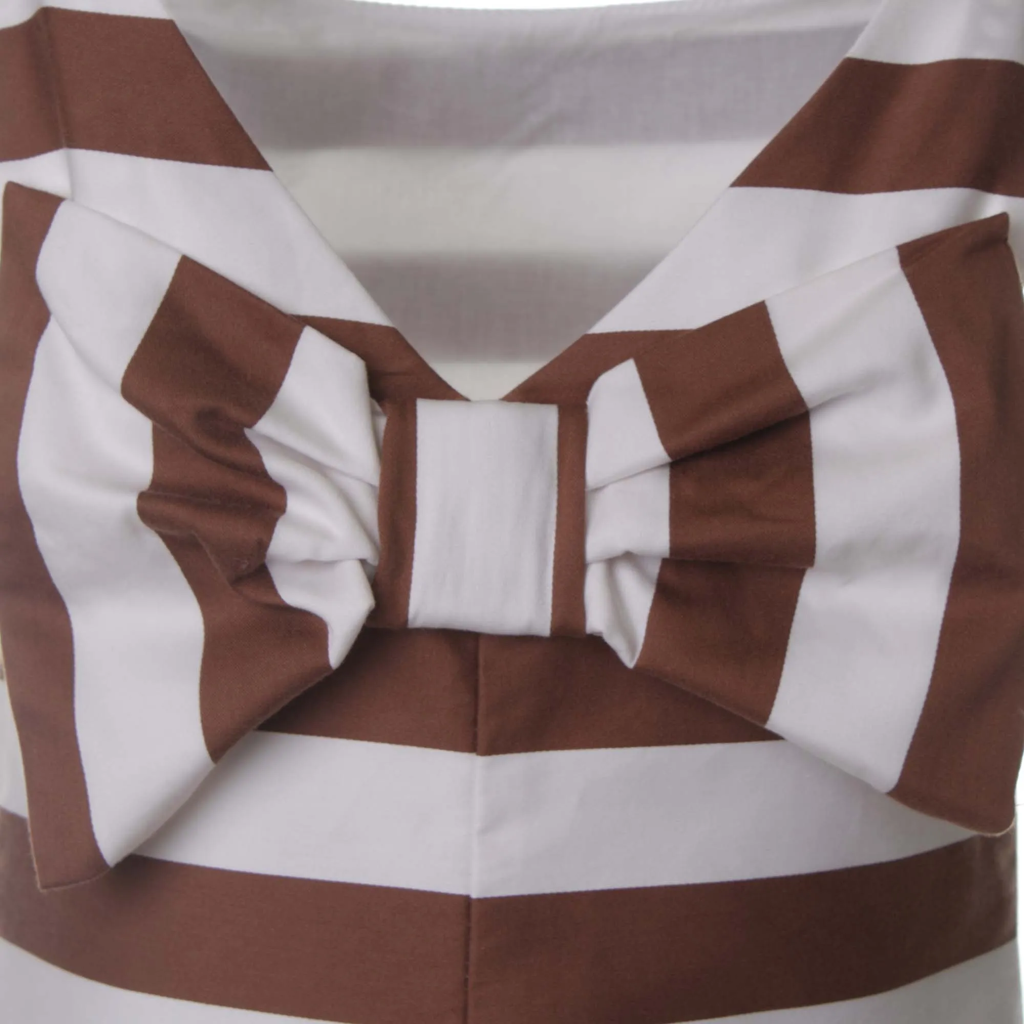 Abito Senza Maniche Righe Bianco E Cioccolato