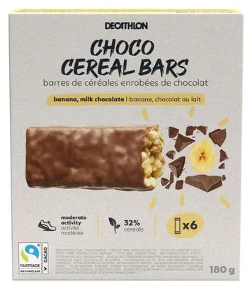 Barrette ai cereali Decathlon Nutrition Cioccolato e Banana 6x30g