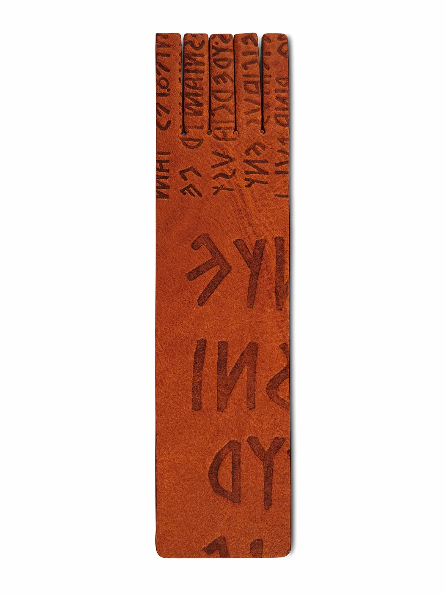 Bookmark Made in Italy in Orange Leather