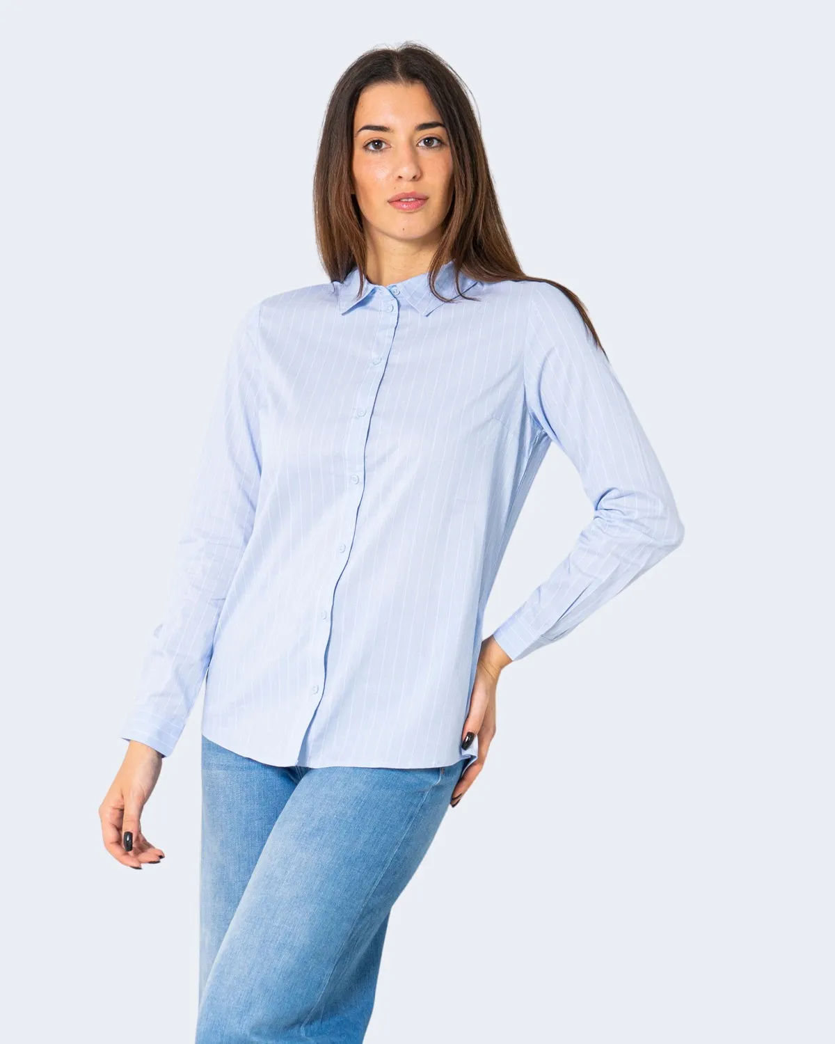 Camicia manica lunga Jacqueline De Yong JDYMIO L/S WVN NOOS Celeste