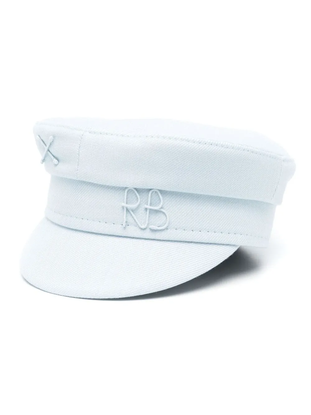 Cappello baker boy con logo in celeste - donna