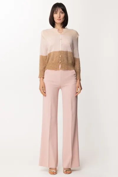 Cardigan bicolor in misto mohair MUL RIGHE GOLDEN ROCK