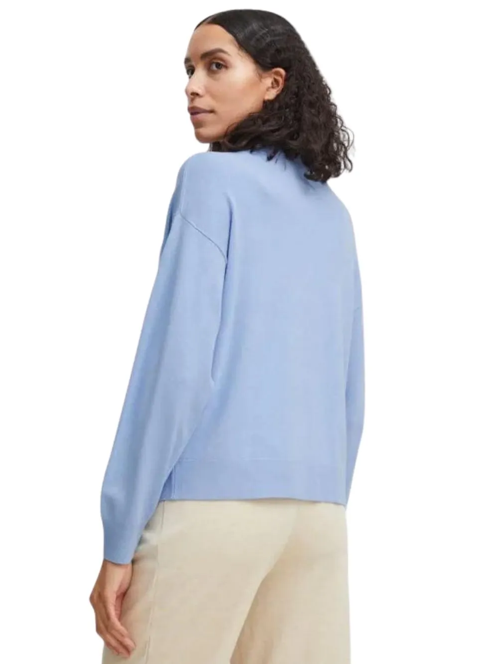 Cardigan Donna con scollo a V Celeste