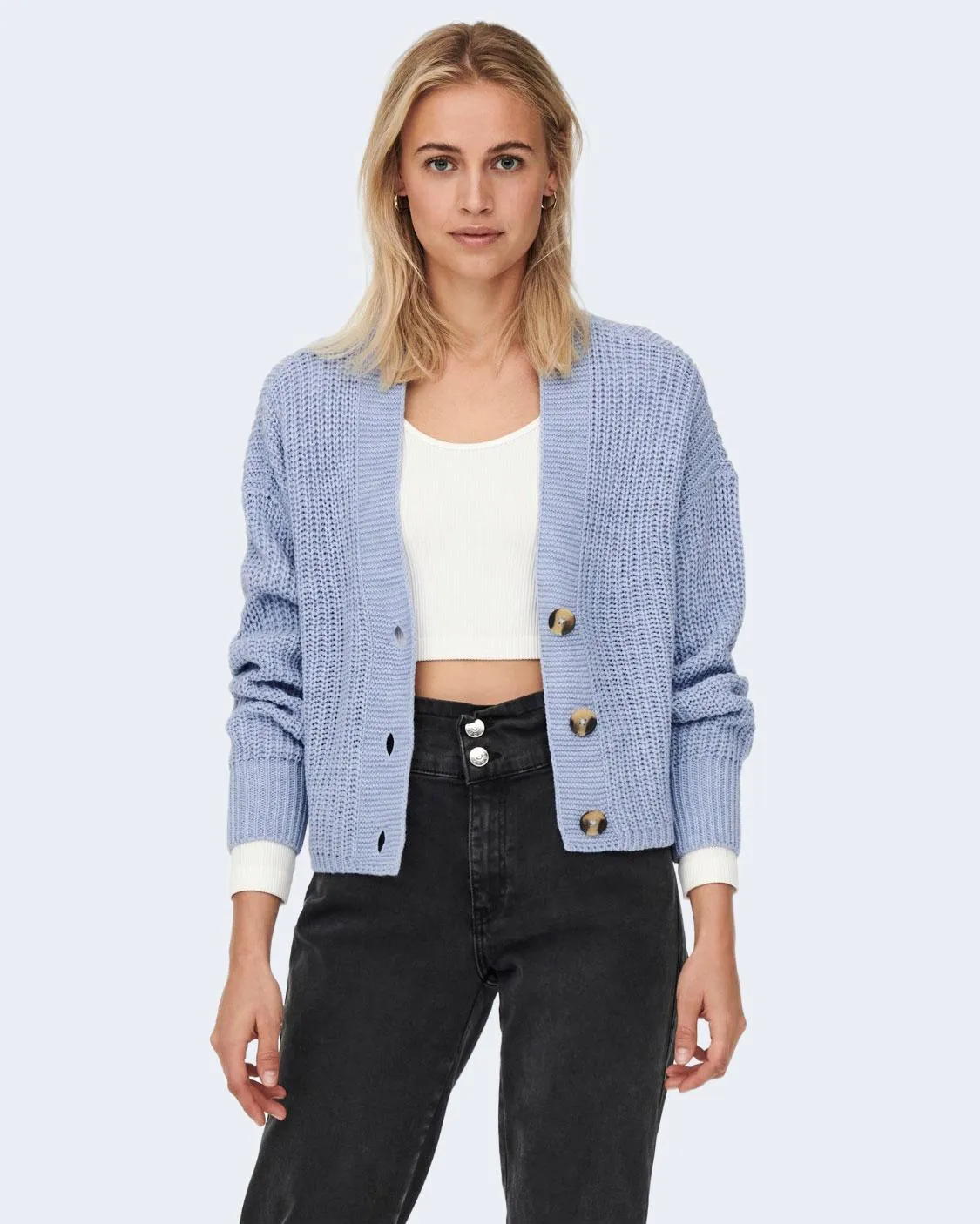 Cardigan Only ONLCAROLSPRING L/S KNT NOOS Celeste