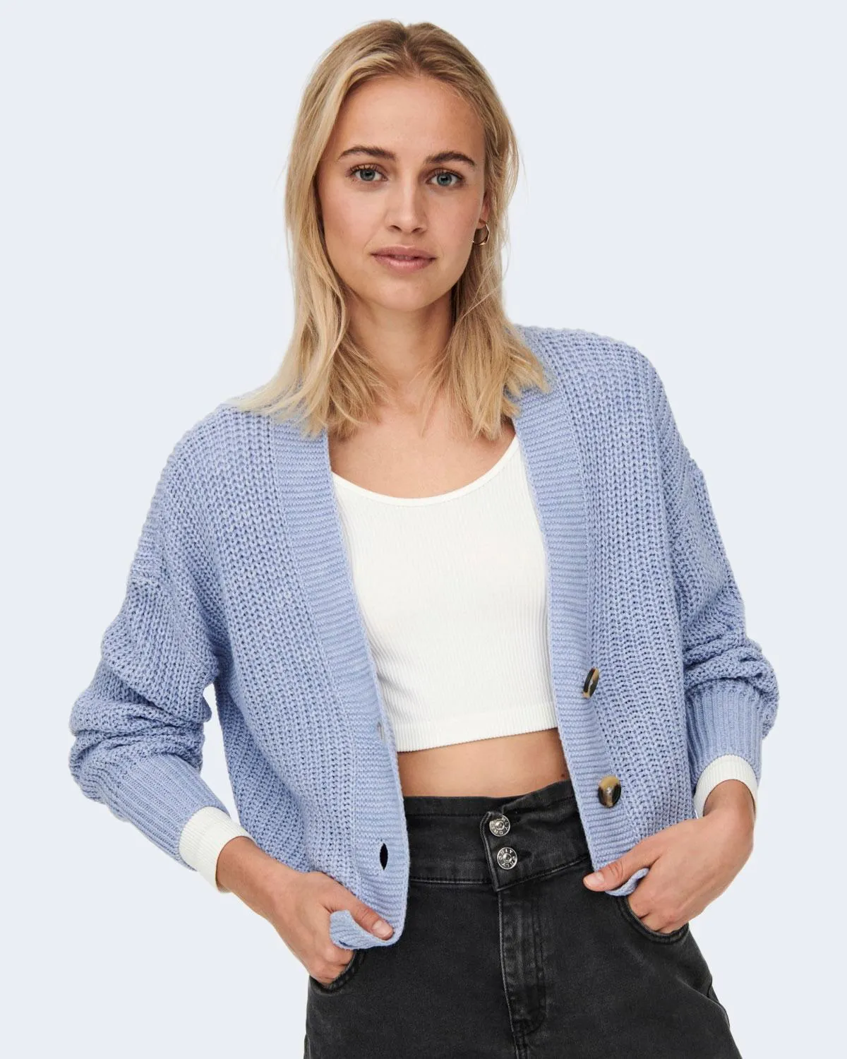 Cardigan Only ONLCAROLSPRING L/S KNT NOOS Celeste