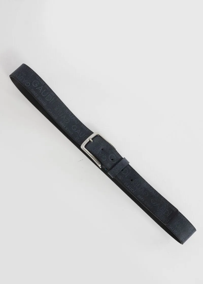 Cintura in pelle con logo
