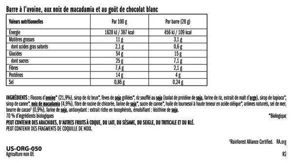 Clif Bar Mini Energy Bar Cioccolato Bianco/Noci di Macadamia 28g