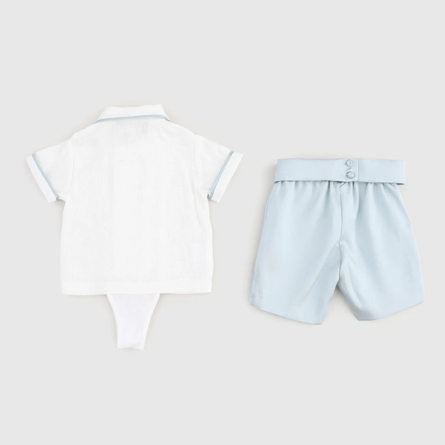 Completo Camicia E Pantaloncino Celeste Neonato
