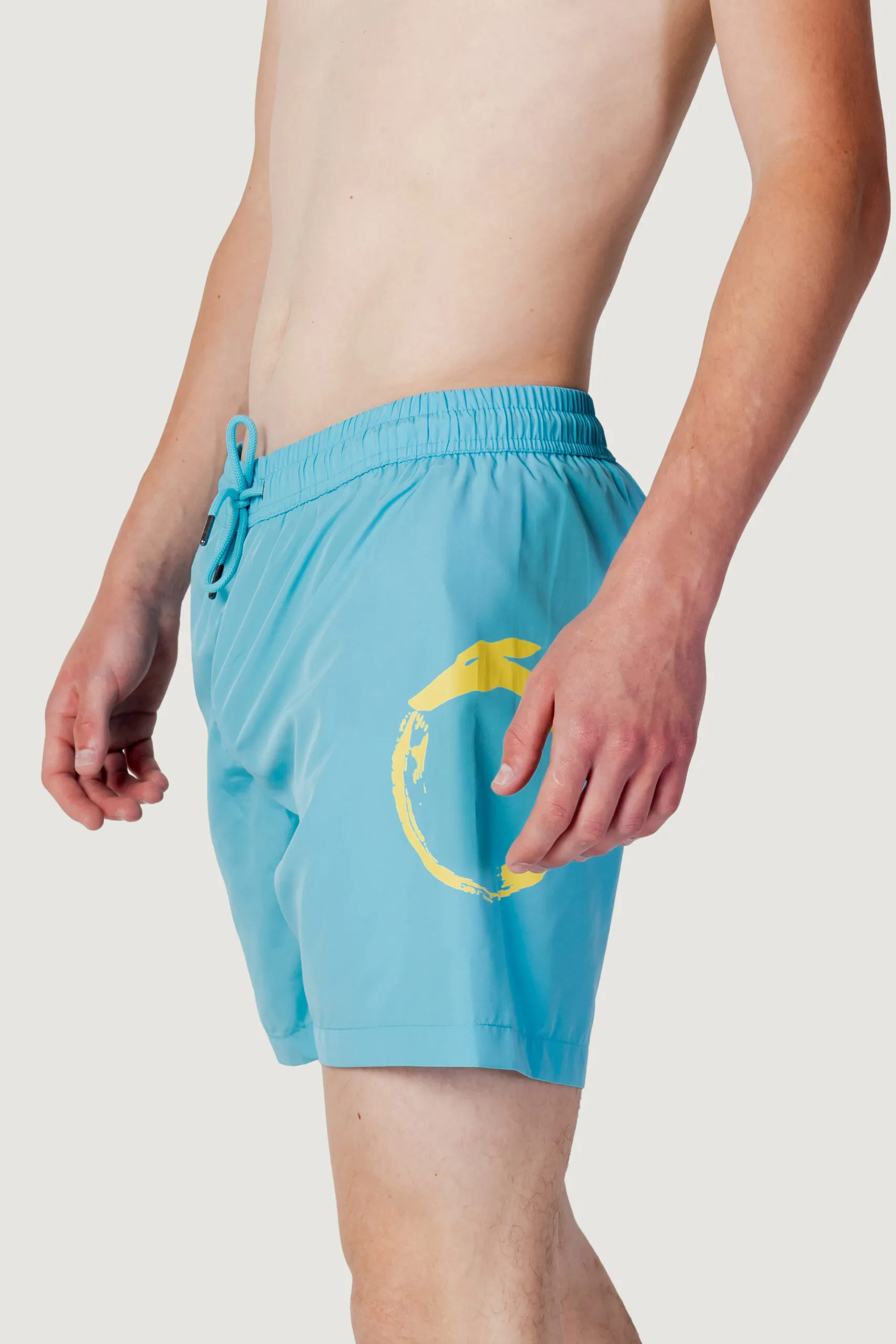 Costume da bagno Trussardi Beachwear logo Celeste