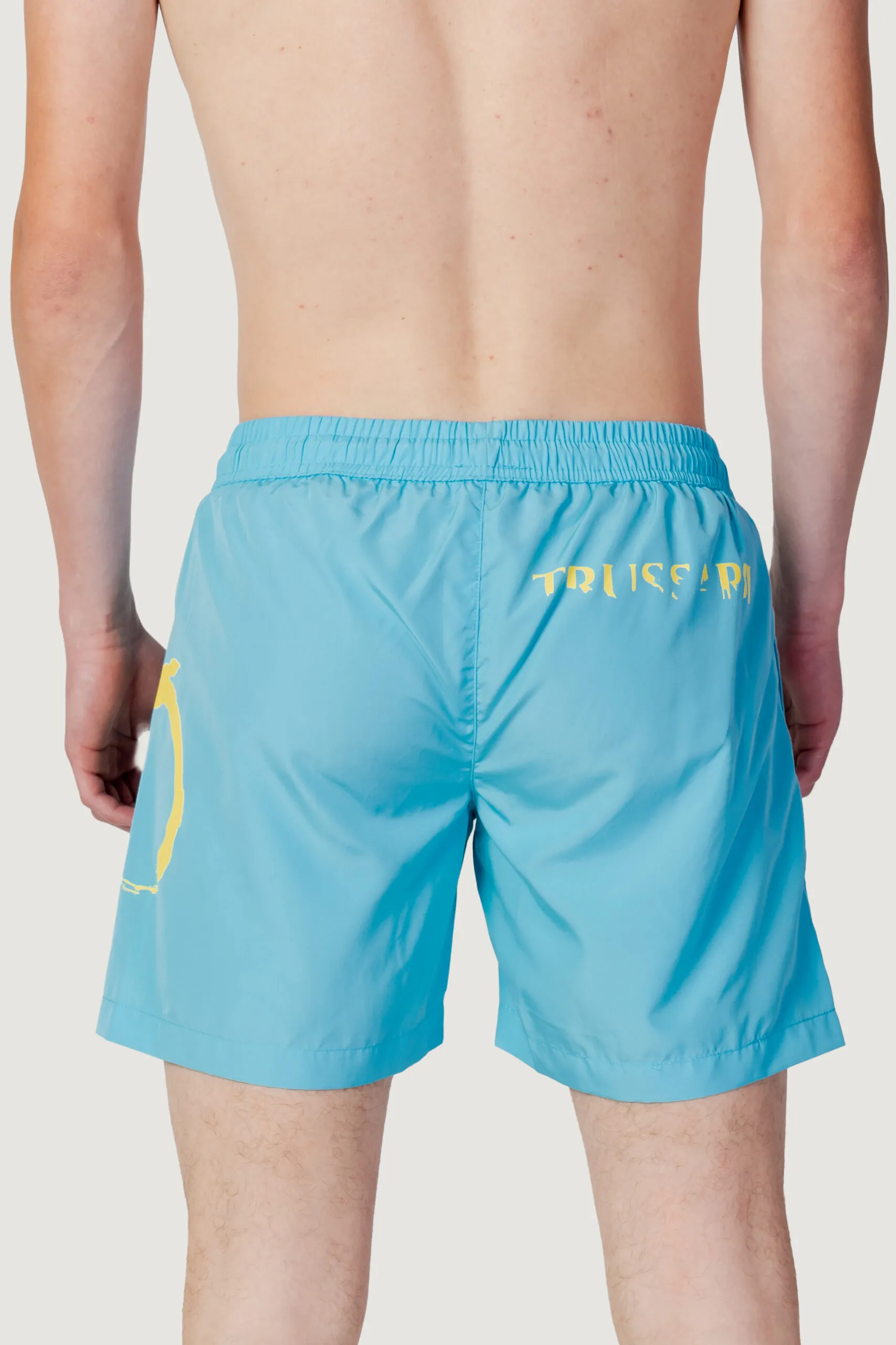 Costume da bagno Trussardi Beachwear logo Celeste