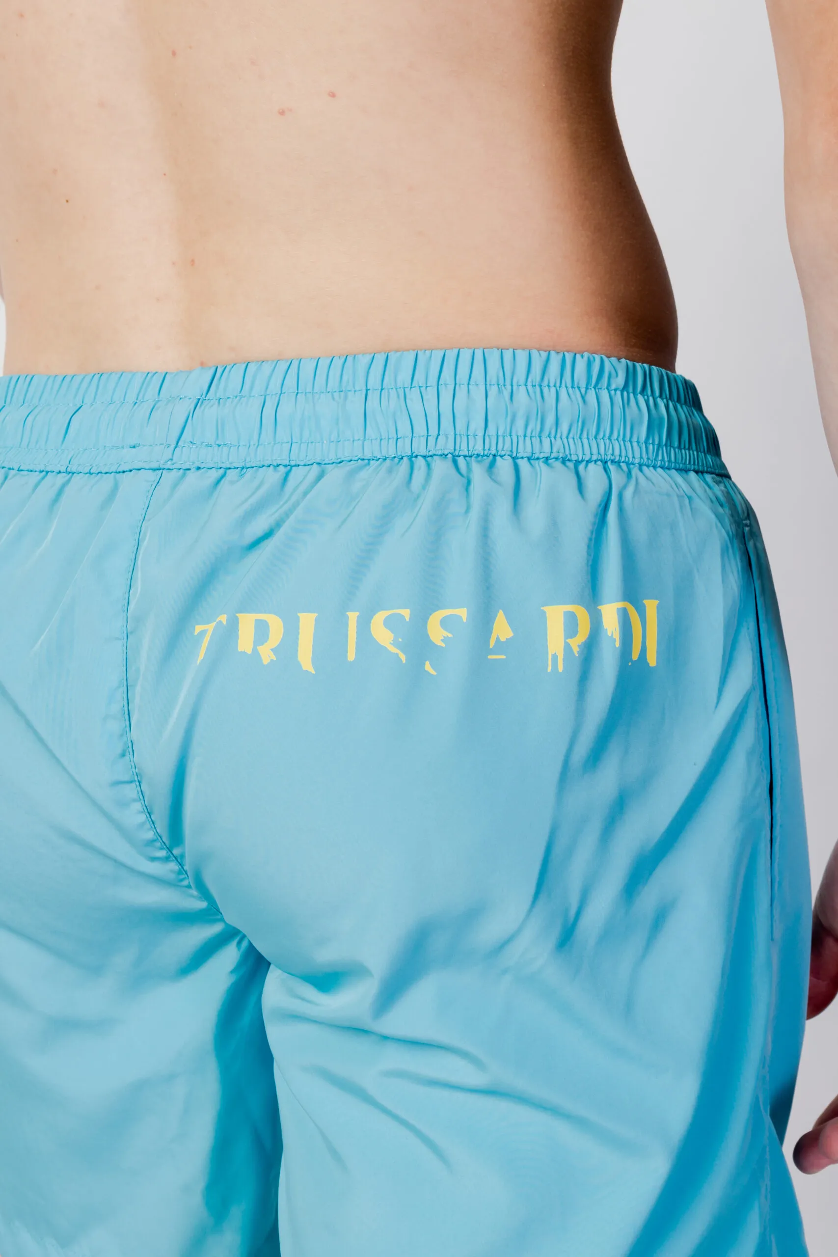Costume da bagno Trussardi Beachwear logo Celeste