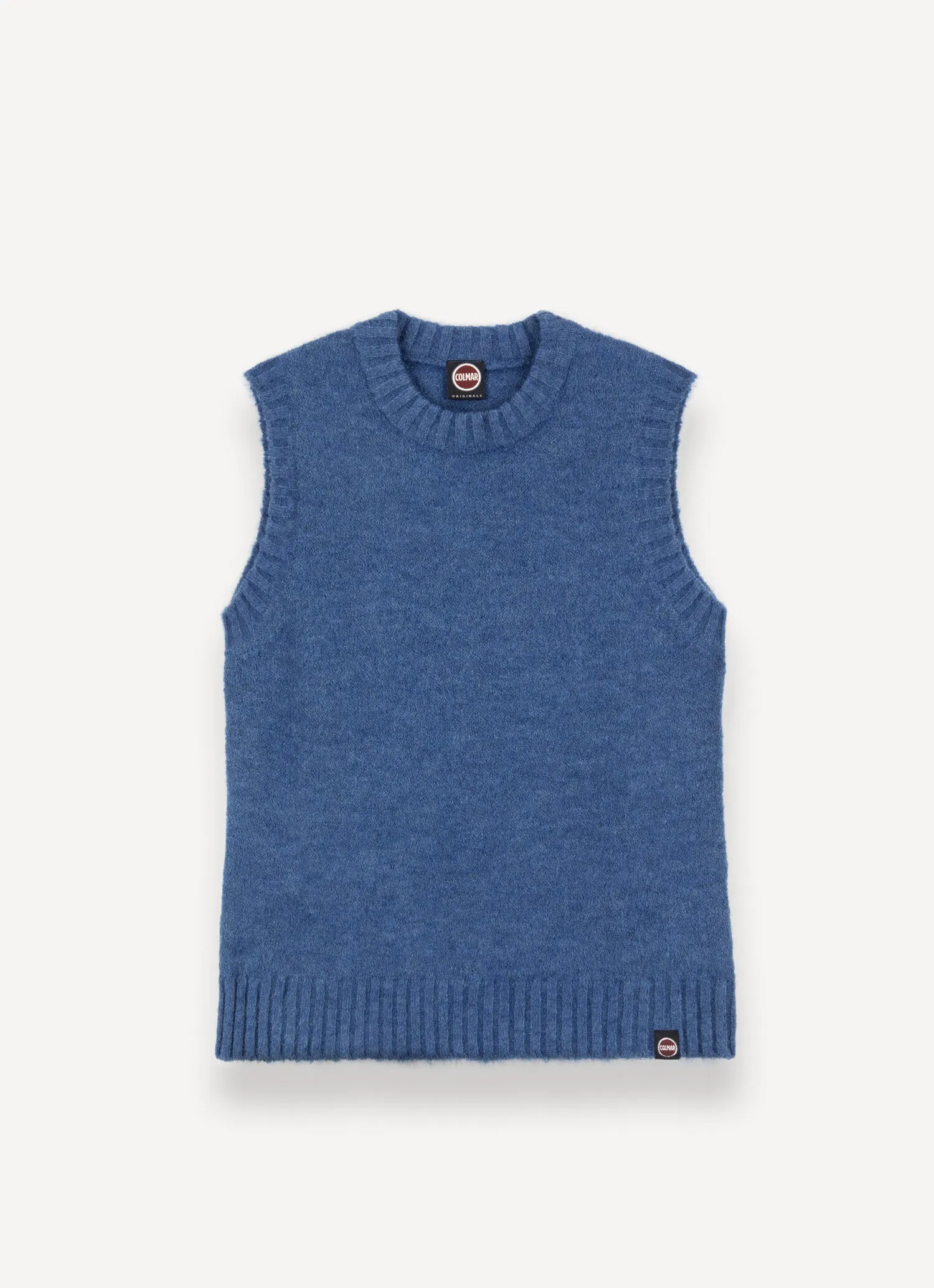 Crew-neck mohair-blend vest