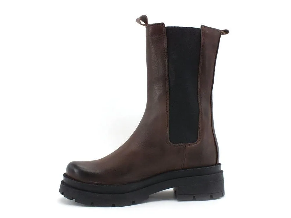 DIVINE FOLLIE Stivaletto Polacco Elastico Cioccolato Marrone DF630