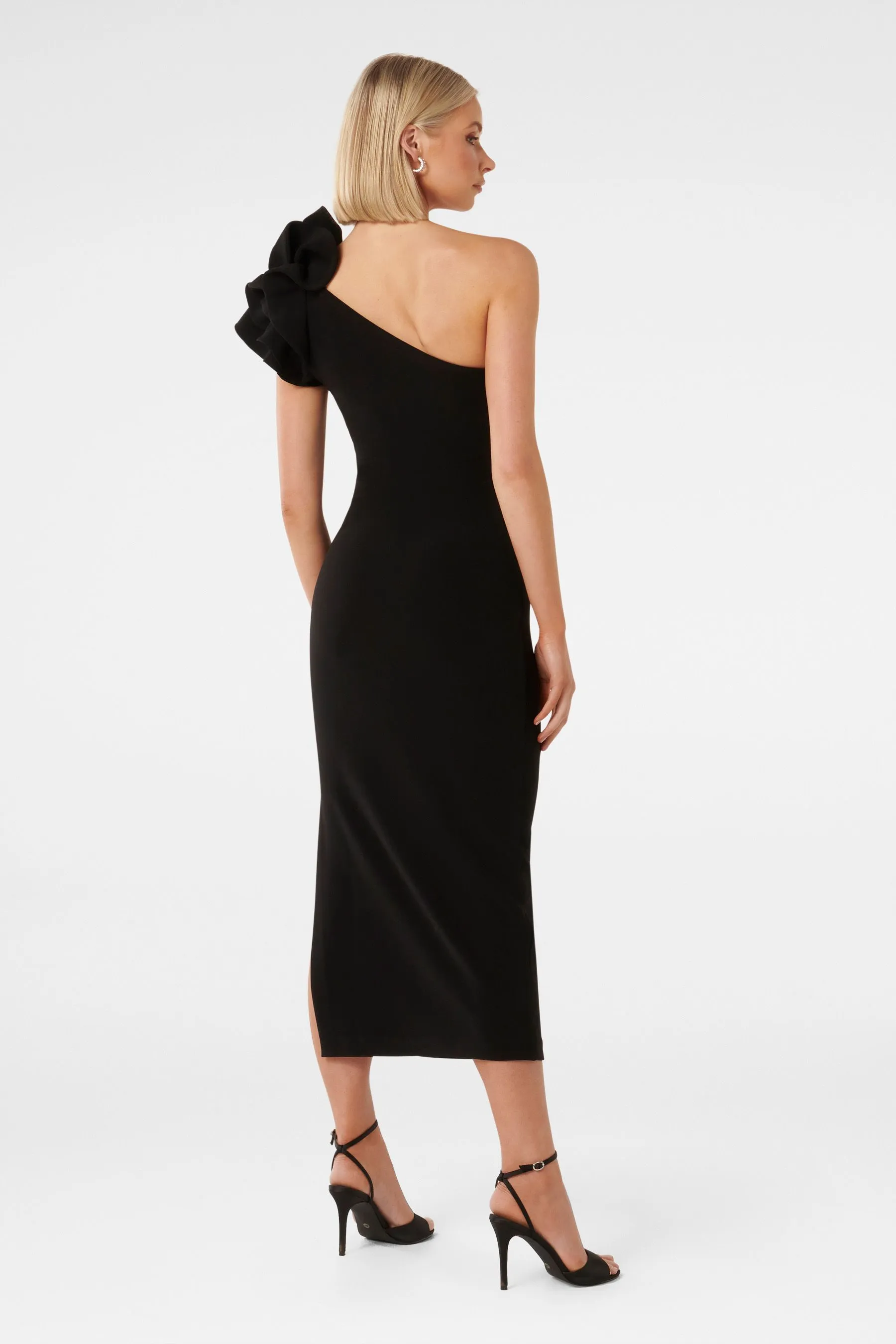 Forever New - Celeste - Abito monospalla Ruches aderente