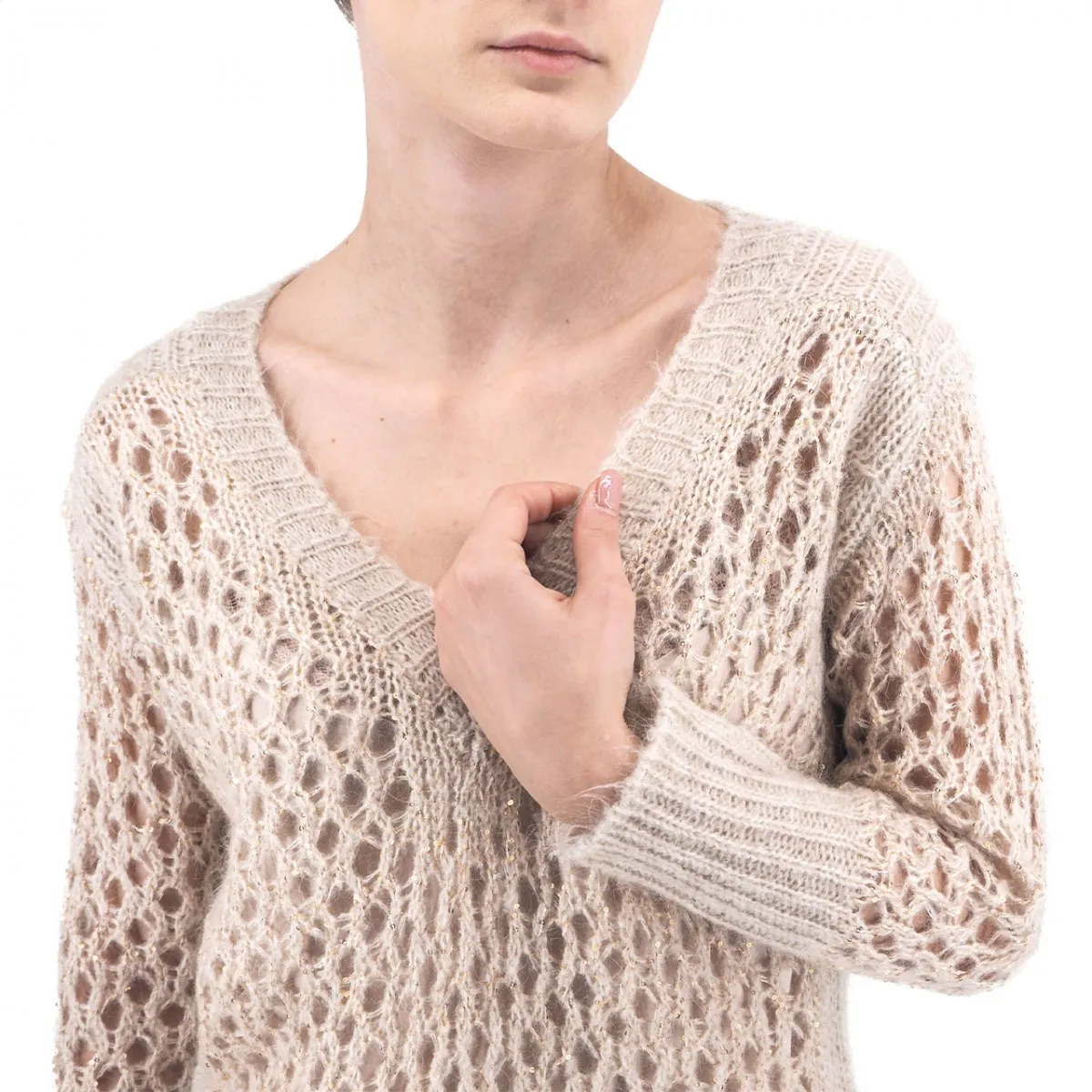 Maglia In Misto Mohair Con Top