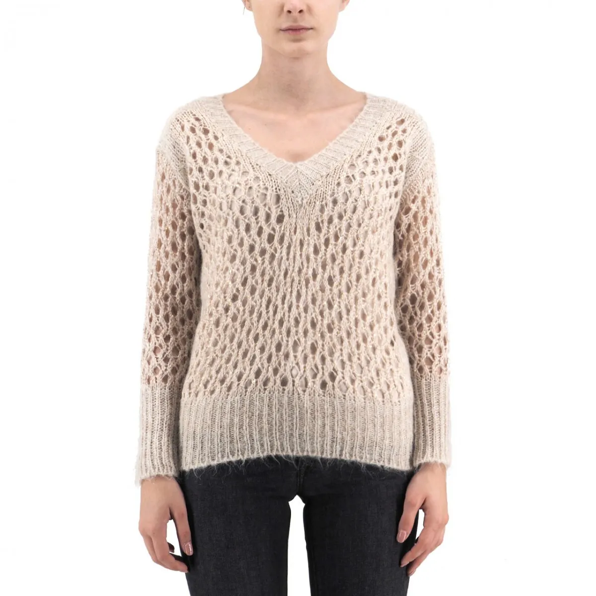 Maglia In Misto Mohair Con Top