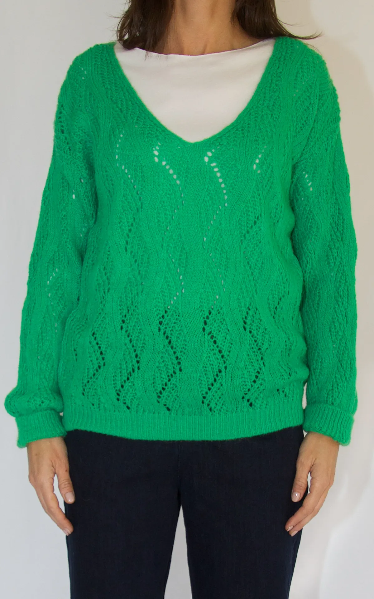 Maglia traforata verde Off-On