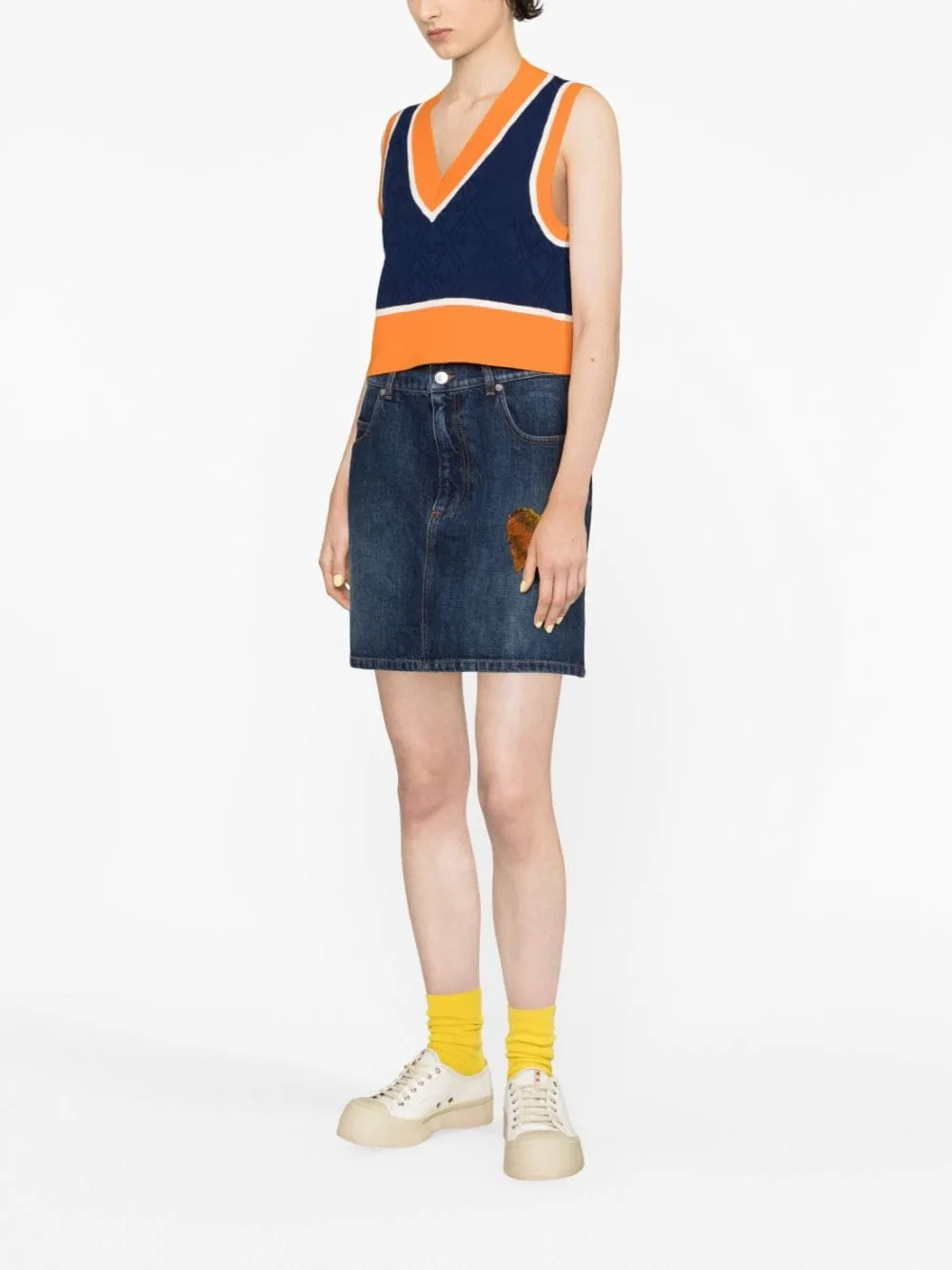 Minigonna in denim in blu  - donna