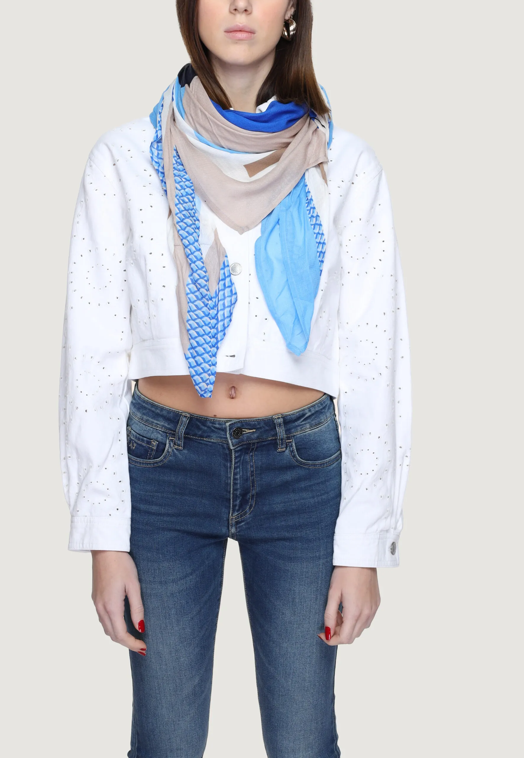 Pashmina Street One Structured Print Square Celeste