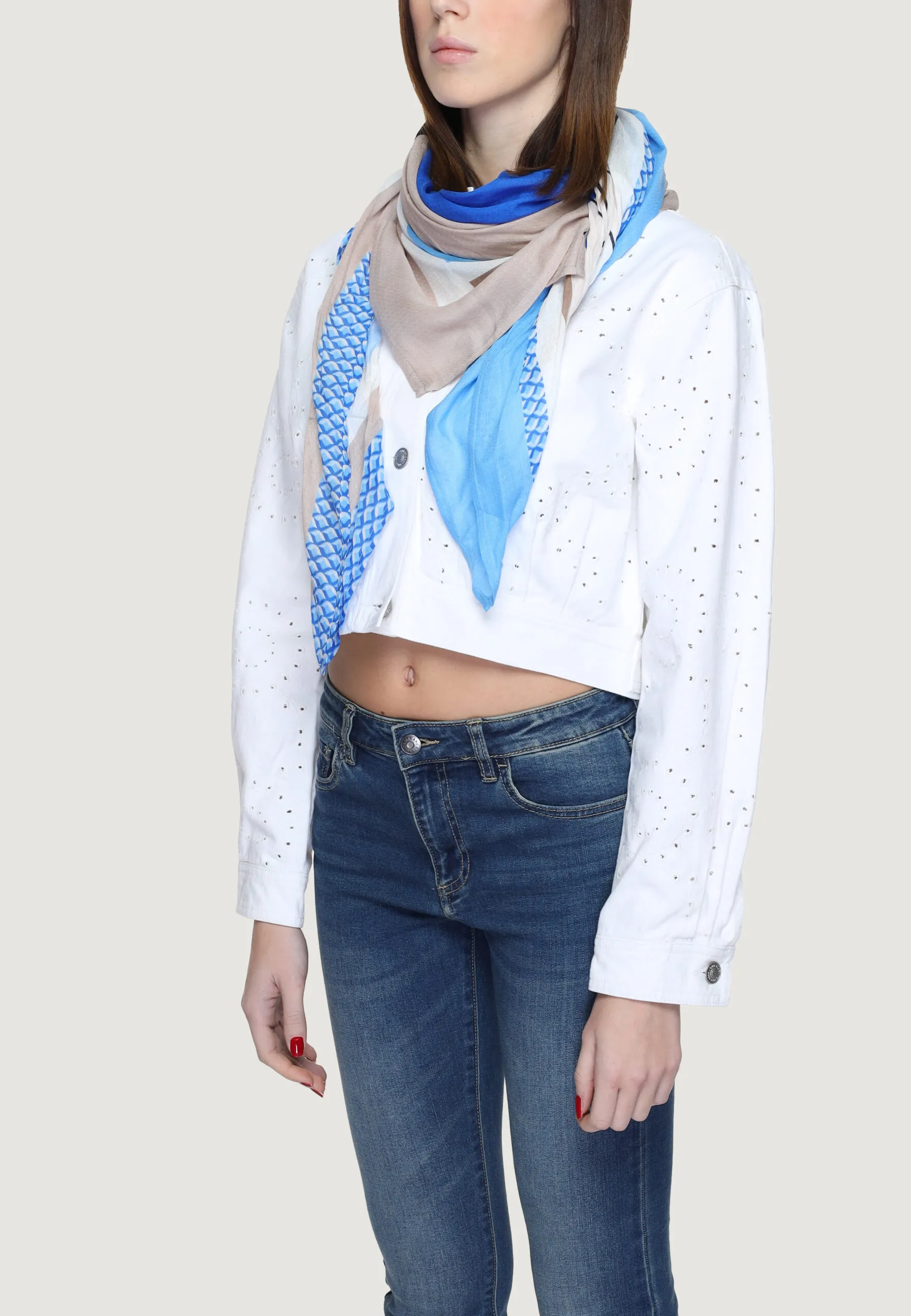 Pashmina Street One Structured Print Square Celeste