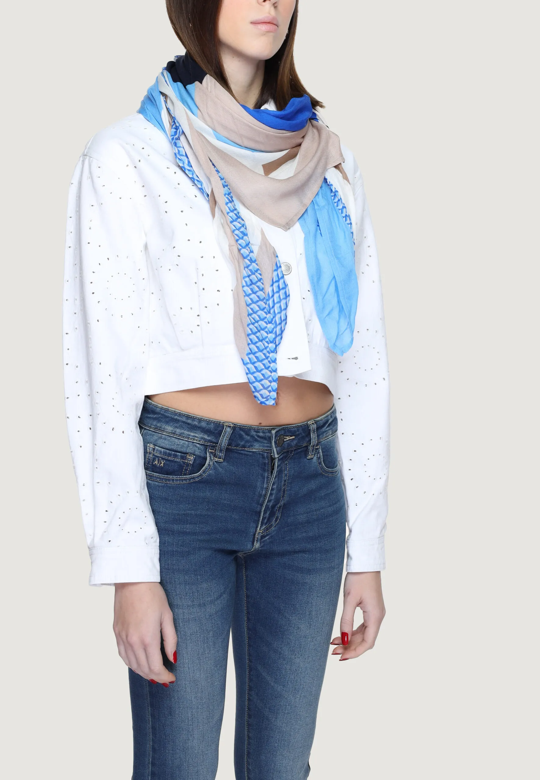 Pashmina Street One Structured Print Square Celeste