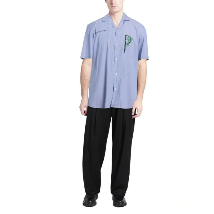 Pmds Camicia Collo Bowling Celeste