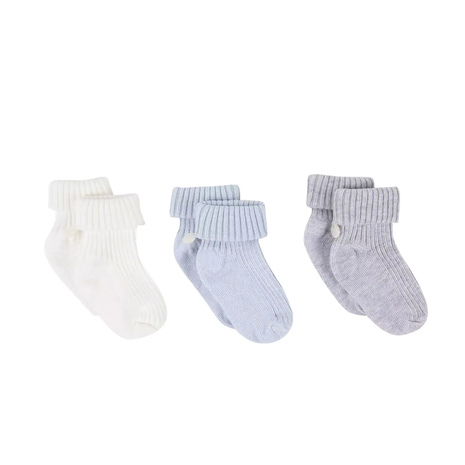Set Calzini Bianco, Grigio E Celeste Neonato