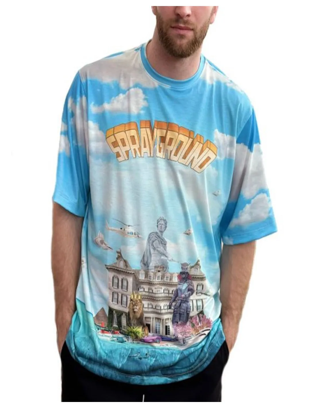SPRAYGROUND T-SHIRT UOMO,UNDERWATER SHARK ISLAND O