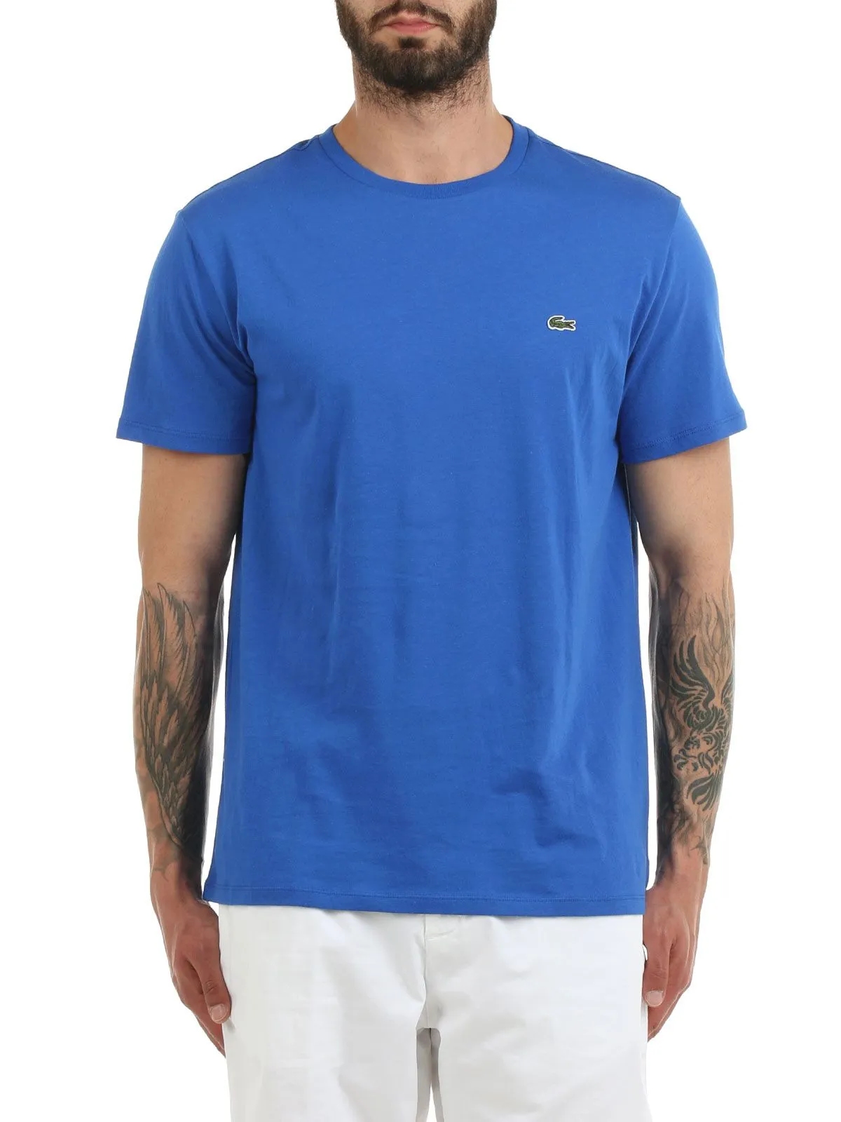 T-SHIRT CELESTE IN COTONE PIMA ULTRA LEGGERO