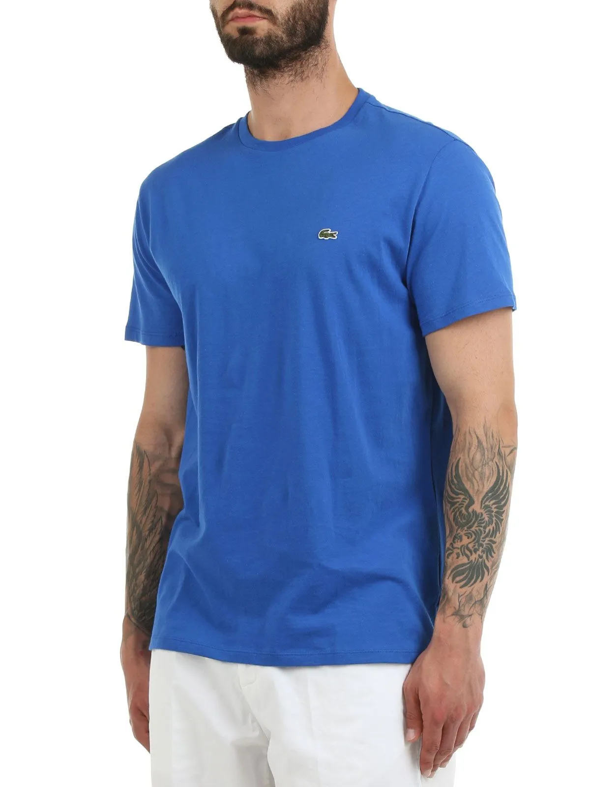 T-SHIRT CELESTE IN COTONE PIMA ULTRA LEGGERO