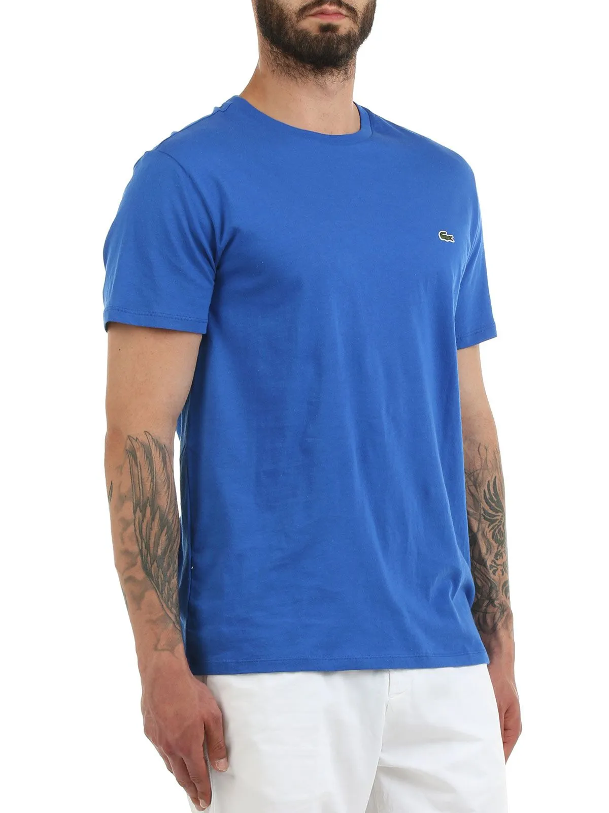 T-SHIRT CELESTE IN COTONE PIMA ULTRA LEGGERO